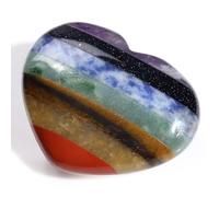 Sahoottie 45mm 1.8 Inches 7 Chakra Crystal Heart Healing Crystals Chakra Stone Natural Chakra Gemstone Chakra Gifts Crystal Gifts for Women