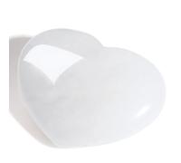 Sahoottie 45mm 1.8 Inches Clear Quartz Crystal Heart,Clear Quartz Healing Crystals Stone,Heart Gemstone,Pocket Palm Stones Crystal Gifts