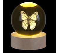 Sahoottie 60mm 3D Butterfly Crystal Ball Butterfly Paperweight Gifts for Women Glass Ball Decoration Ornaments