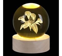Sahoottie 60mm 3D Calla Lily Crystal Ball Calla Lily Gifts for Women Calla Lily Paperweight Calla Lily Figurines Calla Lily Wedding Decoration