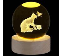SAHOOTTIE 60mm 3D Cat Gifts for Women Cat Crystal Ball Paperweight Cute Gifts for Cat Lovers Glass Ball Cat Ornaments Cat Memorial Gifts Cat Themed Gifts-E