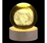 Sahoottie 60mm 3D Dandelion Crystal Ball Dandelion Paperweights Dandelion Gifts for Women Dandelion Glass Ball Dandelion Decoration