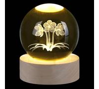 Sahoottie 60mm 3D Flower Crystal Ball Flowers Gifts for Women Flower Paperweight Flower Glass Ball Flower Cute Decor Flowers Crystal Ornaments
