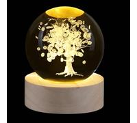 Sahoottie 60mm 3D Money Tree Crystal Ball Tree Glass Paperweight Attract Wealth Trees Crystal Ornament for Office Decoration Luck Trees
