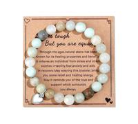 Sahoottie Amazonite Bracelets for Women 8mm beaded Bracelets Women Jewellery Healing Crystal Anxiety Bracelet Inspirational Gifts Motivational Gifts