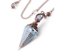 Sahoottie Aquamarine Crystal Pendulum with Box＆Velvet Bag | Reiki Healing Crystals Pendulums for Dowsing Spiritual Pointed Divination Pendulum Witchcraft Supplies Wiccan Rituals