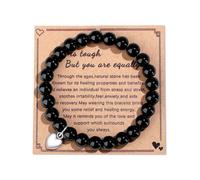 Sahoottie Black Obsidian Bracelets for Women 8mm Black Bracelets Women Jewellery Healing Crystal Anxiety Bracelet Inspirational Gifts Motivational Gifts