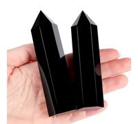 SAHOOTTIE Black Obsidian Crystal Point Obsidian Tower Gemstone Obsidian Stone Obsidian Crystals and Gemstones Healing Crystals Point 1 Piece