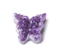 Sahoottie Butterfly Amethyst Geode Cluster Raw Purple Quartz Crystal Druzy, Healing Crystal Ornament for Anxiety Relief, Butterfly Gifts for Women, Teacher Gifts,Home & Meditation Decor