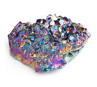 SAHOOTTIE Crystal Cluster Rainbow Titanium Coated Mineral Geode Cluster Crystal Amethyst Geode Amethyst Cluster Crystal Amethyst Rock Mineral Druzy Geode Mineral White Crystals Rock Raw Crystals