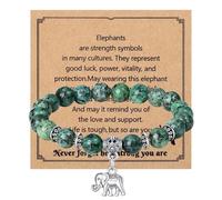 Sahoottie Elephant Bracelet,Elephant Gifts for Women,African Turquoise Crystal Bracelet Green Bracelets Christmas Inspirational Gifts for Women