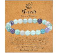 Sahoottie Fluorite Bracelet Fluorite Crystal Bracelets for Women Healing Bracelets for Women 8mm Stone Ladies Bracelet Jewellery
