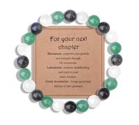 Sahoottie for Your Next Chapter Crystal Bracelet Moonstone Labradorite Green Aventurine Crystal Bracelet Meaningful Gift for Graduation, New Job & Fresh Starts