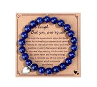 Sahoottie Lapis Lazuli Bracelets for Women 8mm Blue Beaded Bracelets Lapis Lazuli Healing Crystal Anxiety Bracelet Inspirational Gifts for Women Motivational Gifts