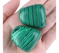 SAHOOTTIE Malachite Crystal 1.6-1.8" Malachite Gemstones Malachite Healing Crystal Malachite Polished Gemstone Tumbled Stone Malachite Pocket Stone for Crystal Lovers Beginners Collectors 1pc