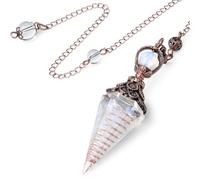 SAHOOTTIE Opalite Pendulum Crystal Opalite Witchcraft Supplies Opal Pendulum Crystal Reiki Healing Crystals Pendulums for Dowsing Spiritual Pointed Divination Pendulums Wiccan Rituals