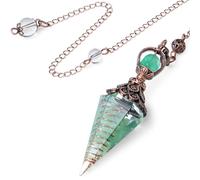 Sahoottie Pendulum Crystal Pendulum Green Fluorite Pendulum Crystal Reiki Healing Crystals Pendulums for Dowsing Spiritual Pointed Divination Pendulum Witchcraft Supplies Wiccan Rituals