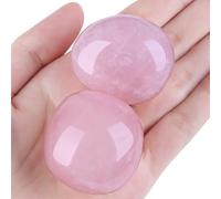 SAHOOTTIE Rose Quartz Crystal 1.6-1.8" Rose Quartz Gemstones Healing Crystal Rose Quartz Polished Gemstone Tumbled Stone Rose Quartz Pocket Stone for Crystal Lovers Beginners Collectors 1pc