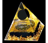 Sahoottie Scorpio Crystal Pyramid Healing Crystals Tower Black Ogan Chakra Energy Tower Orgonite Pyramid Crystal Nature Reiki Chakra Crushed Stone Scorpio Gifts for Birthday Christmas