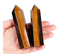 SAHOOTTIE Tiger Eye Crystal Point Crystal Wand Tiger Eye Tower Gemstone Tiger Eye Stone Tiger Eye Crystals and Gemstones Healing Crystals Point 1 Piece