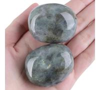 SAHOOTTIE White Labradorite Crystal 1.6-1.8" Moonstone Gemstones Healing Crystal White Labradorite Polished Gemstone Tumbled Stone Pocket Stone for Crystal Lovers Beginners Collectors 1pc