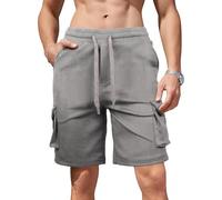 Sahunfri Men's Cargo Shorts Tactical,Utility 6-Pocket Premium Chino Half Pants for Outdoor & Urban Streetwear, Durable Mens Cargo Shorts UK Sizing (UK, Alpha, XL, Regular, Regular, Grey)