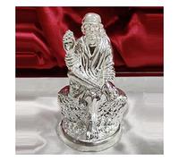 Sai Baba Idol in Pure 925 Silver / Shirdi SaiBaba Statue in Silver Hindu Religion God Idol Sculpture Statue 1.30 Inch (20 GMS)