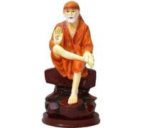 Sai Baba Ji Idol Sai Baba Statue God Statue God Idol sai Baba Ji Murti Sai Ram Idol Pooja Items (Orange) 8 inch
