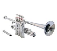 SAI MUSICAL Bb Nickel Piccolo Trumpet, Phosphorus Copper Lead Mouth Pipe, Includes Case and Mouthpiece