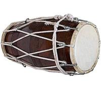 Sai Musical Professional Sheesham Wood Dholak Dholki Bolt & Rope Tuned Wax Polish Finish Includes Padded Bag & Tuning Spanner Handmade Classical Indian Folk Drum