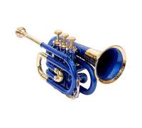 Sai Musicals Pocket Trumpet in Copper Finish, Student Trumpet Horn for Beginners and Intermediate Level with Mouthpiece and Hard Case, Perfect Gift for Christmas, Easter,