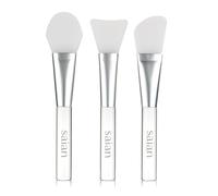 Saian Silicone Mask Brush Face Applicator Spatula Trio - Flexible Handheld Cosmetic Tools for Clay Mask Application - Reusable Scoop and Apply Tool Set with Contoured Heads for Facial Creams and Masks