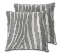 SAIAOS Cushion Cover 45x45cm,Grey Zebra Print,Set of 2 Decorative Square Throw Pillow Covers for Living Room Sofa Couch Chair Bed