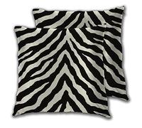 SAIAOS Cushion Cover 60x60cm,Black White Striped Zebra Texture Prints,Set of 2 Decorative Square Throw Pillow Covers for Living Room Sofa Couch Chair Bed
