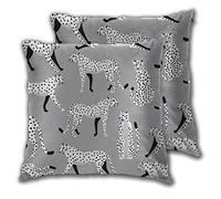 SAIAOS Cushion Cover 60x60cm,Jungle Animal Big Cat White Cheetahs,Set of 2 Decorative Square Throw Pillow Covers for Living Room Sofa Couch Chair Bed