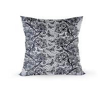 SAIAOS Cushion Cover 65x65cm Abstract Floral Lace Pattern With Flowers And Butterflies Set of 2 Decorative Square Throw Pillow Covers for Living Room Sofa Couch Chair Bed
