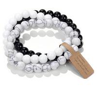 SAIBANGZI Beaded Bracelets for Women - Natural Stone Crystal Stretch Bracelets, Elegant Fossil Design, Handmade Jewelry, Ideal Gifts for Her