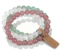 SAIBANGZI Beaded Bracelets for Women - Natural Stone Crystal Stretch Bracelets, Elegant Fossil Design, Handmade Jewelry, Ideal Gifts for Her