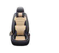 SAIBOL For Fiesta Fusion For Mondeo Taurus For Mustang Territory Kuga For F 150 Universal Style 3D Car Seat Cover Interior Accessories Car Seat Cover Protectors(Black beige 5 Seat)