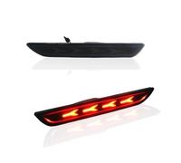 SAIBOL Rear Light Smoked Lens Red LED 3D Fish Born Design Rear Bumper Side Marker Lights Fender 12V For For Mustang 2010-2018 Rear Tail Light(2015-2018)