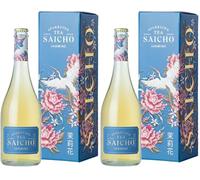 Saicho | Luxurious Non-Alcoholic Jasmine Sparkling Tea - Apple Sherbet, Lychee & Vanilla Notes - 750ml Bottle - Gift box included (Pack of 2)
