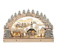 SAICO Original Candle Arch Village Seiffen Light Arch Wood Battery and Mains Operated