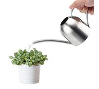 Saicowordist 17.6OZ / 500ML Indoor Plant Watering Can Small, Ornate Stainless Steel Metal Long Spout Bonsai Mini Watering Can, Watering Pot for Indoor&Outdoor Plant(Silver