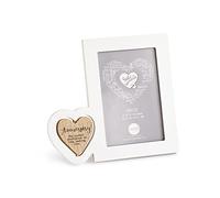 Said with Sentiment 7070 Anniversary Photo Frame, White, Photo Size 6 x 4 inches