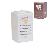 Said With Sentiment Ceramic Tea Light Holder: Sister