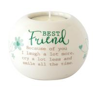 Said with sentiment Ceramic Tealight Candle Holder - Best Friend,One size