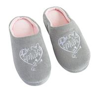 Said with sentiment Womens Mum Slippers, Grey And Pink, 7.5 UK