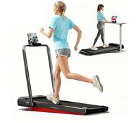 SaiDeng 3 in 1 Folding Home Treadmill - 1-12km/h, 2.5HP Silent Brushless Motor, 10% Tilt, 93 × 40 cm Running Area, 300 lbs Capacity, Walking/Running/Working Under Desk