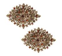 SaiDian 2Pcs Crystal Rhinestone Brooch Pin for Women Luxurious Vintage Flower Lapel Pin Exquisite Cloth Accessory for Dresses Hats Scarves and Suits