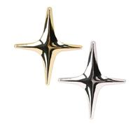SaiDian 2Pcs Elegant Star Brooch Pin Fashion Alloy Star Lapel Pin for Women Men Gold and Silver Suit Accessory for Blazer Jacket Birthday Party Celebrations